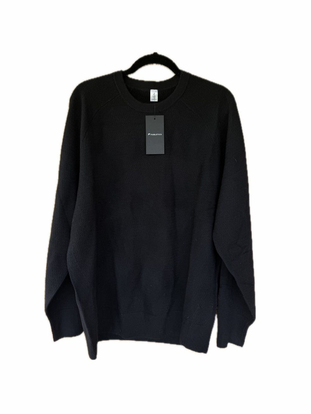 Fabletics Black Textured Soft Crewneck Sweater Women’s XL Black